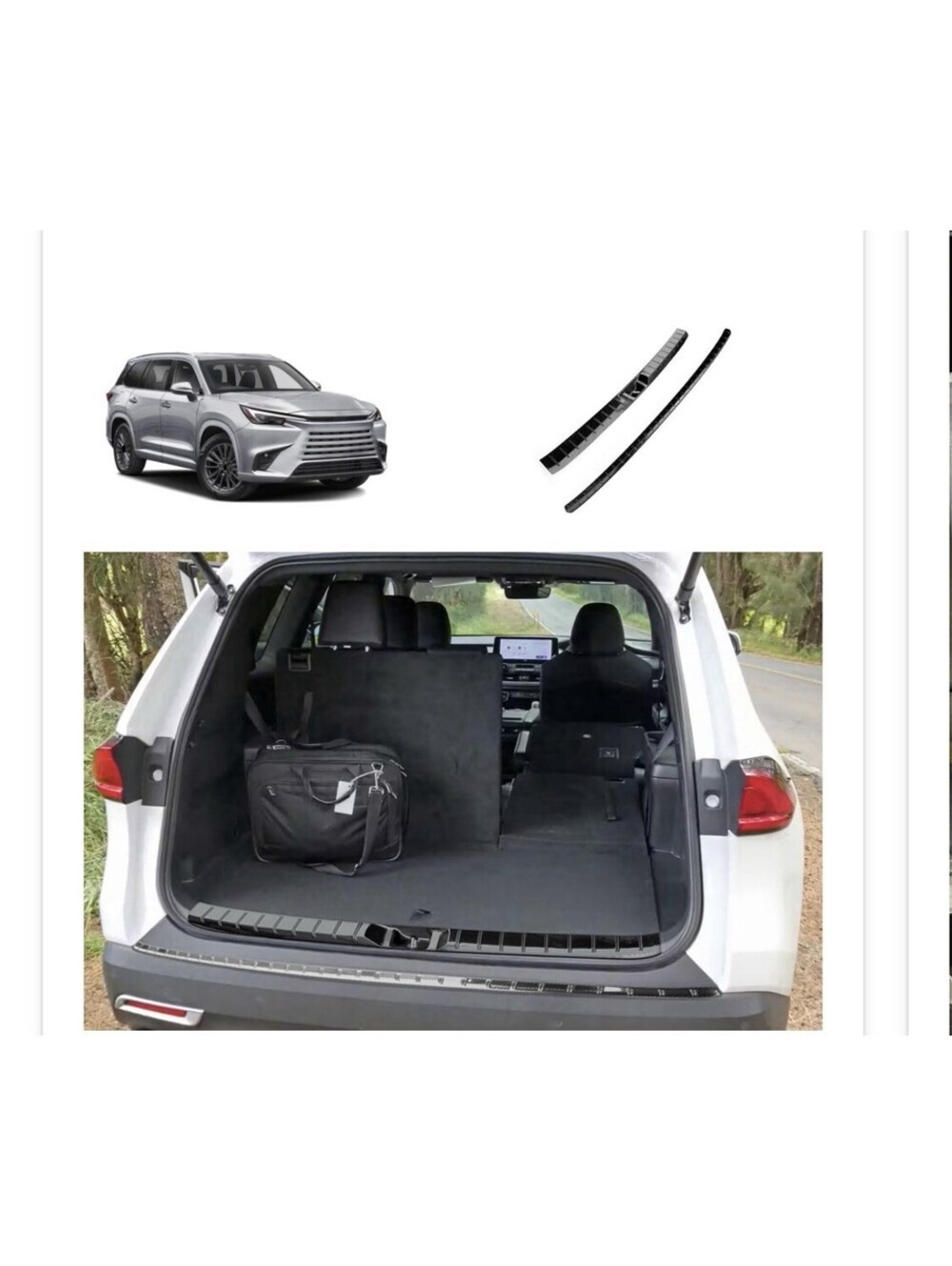 TERDARAY Rear Bumper Guard for Lexus TX 350 2024-2026 Inner Outer Carbon Style